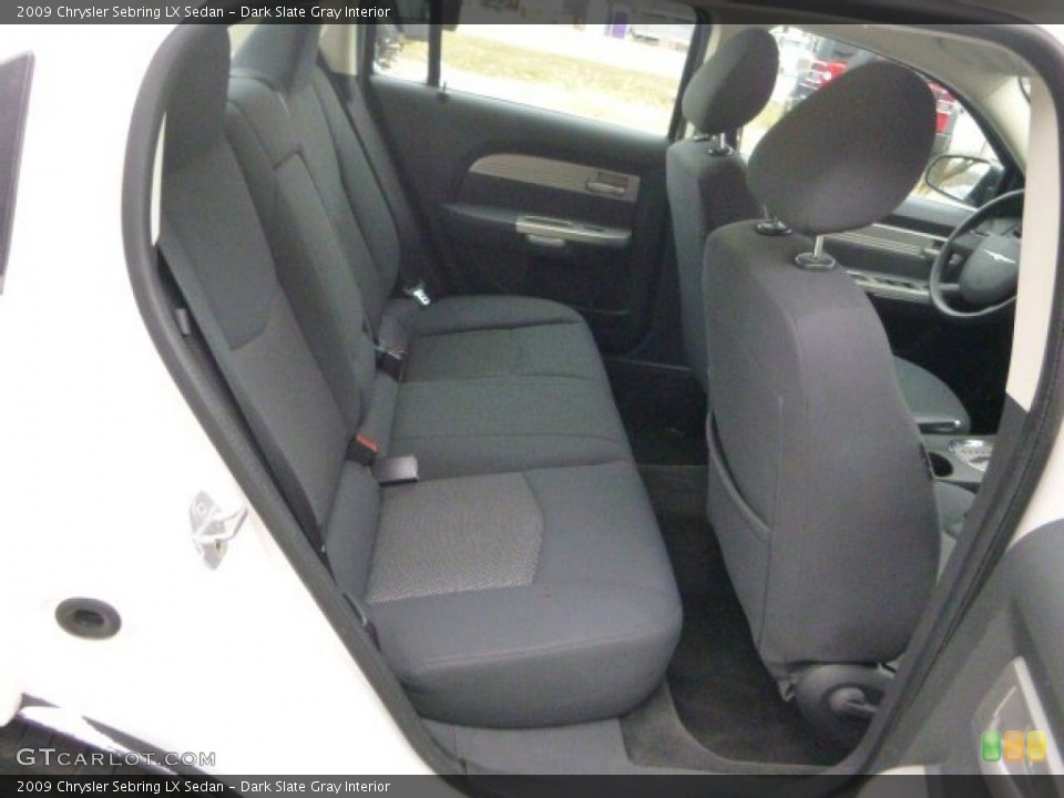 Dark Slate Gray Interior Rear Seat for the 2009 Chrysler Sebring LX Sedan #99838377