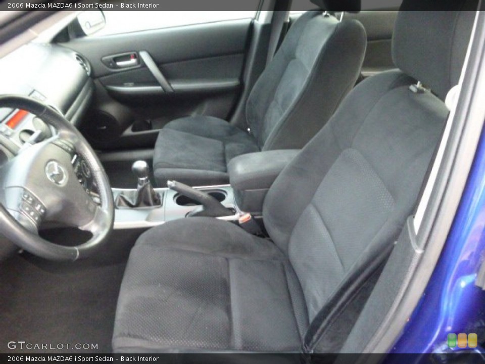 Black Interior Front Seat for the 2006 Mazda MAZDA6 i Sport Sedan #99845370