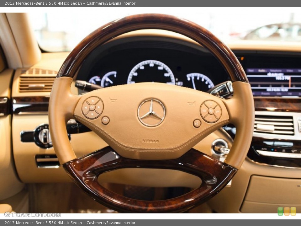 Cashmere/Savanna Interior Steering Wheel for the 2013 Mercedes-Benz S 550 4Matic Sedan #99855756