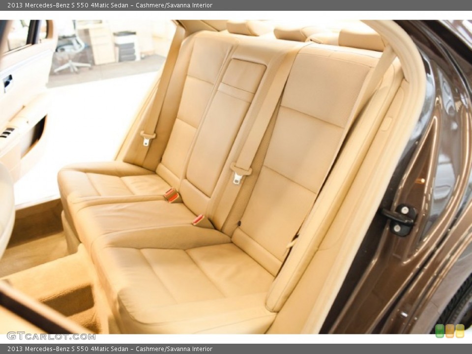 Cashmere/Savanna Interior Rear Seat for the 2013 Mercedes-Benz S 550 4Matic Sedan #99855942