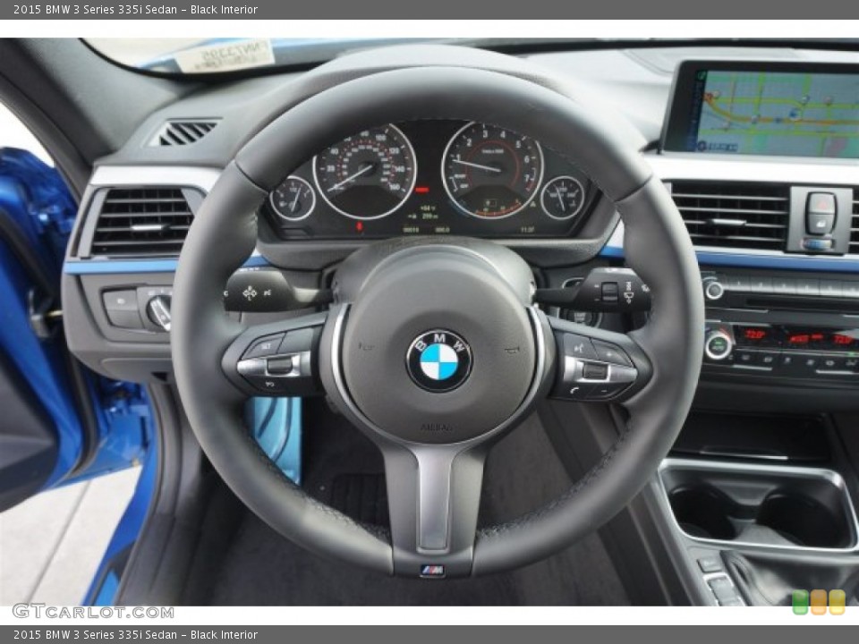 Black Interior Steering Wheel for the 2015 BMW 3 Series 335i Sedan #99871241