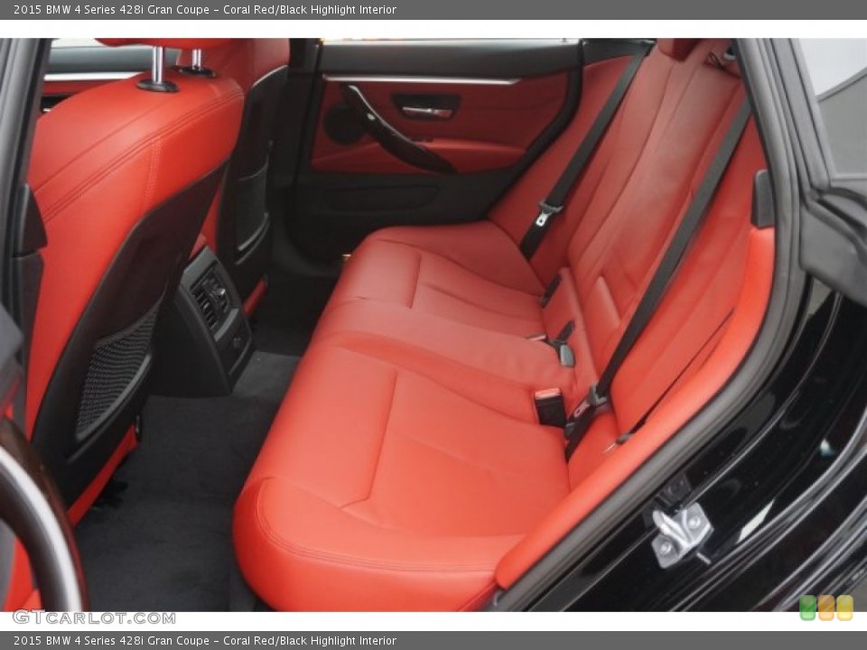 Coral Red/Black Highlight Interior Rear Seat for the 2015 BMW 4 Series 428i Gran Coupe #99871926