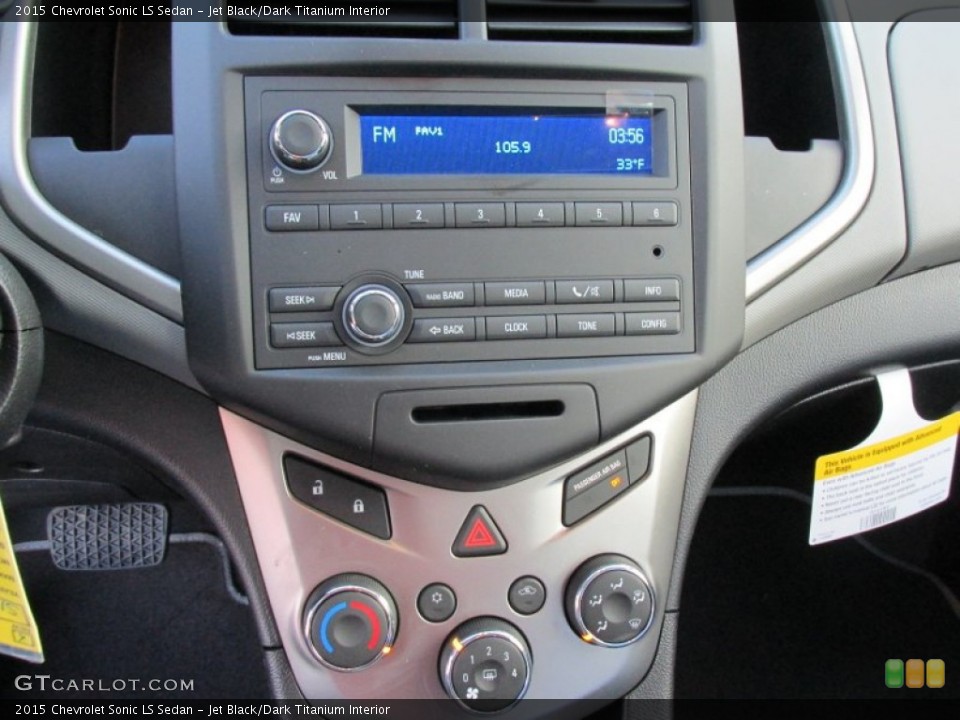 Jet Black/Dark Titanium Interior Controls for the 2015 Chevrolet Sonic LS Sedan #99882546