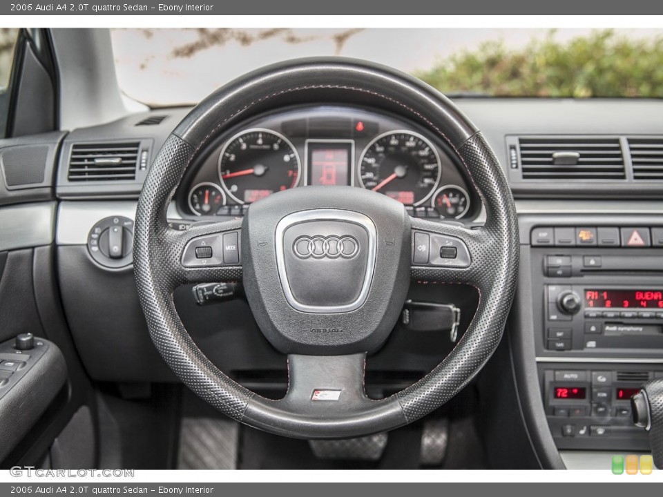 Ebony Interior Steering Wheel for the 2006 Audi A4 2.0T quattro Sedan #99889929