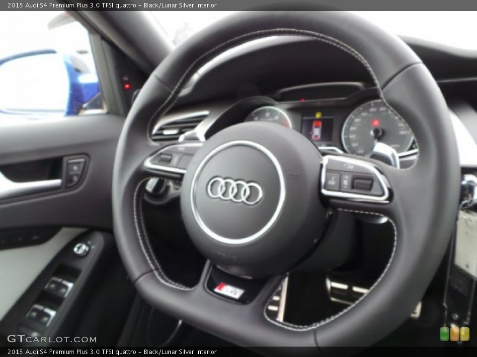 Black/Lunar Silver Interior Steering Wheel for the 2015 Audi S4 Premium Plus 3.0 TFSI quattro #99898335