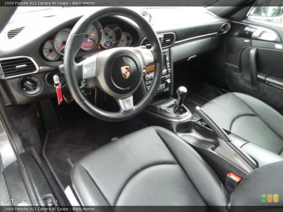 Black Interior Prime Interior for the 2009 Porsche 911 Carrera 4S Coupe #99919819