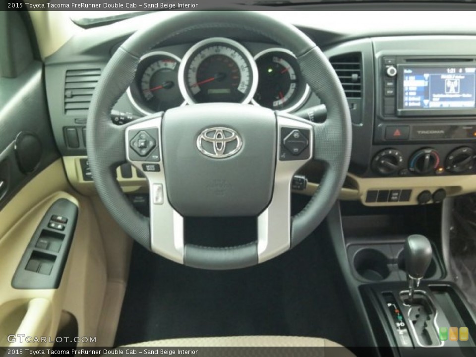 Sand Beige Interior Steering Wheel for the 2015 Toyota Tacoma PreRunner Double Cab #99926382