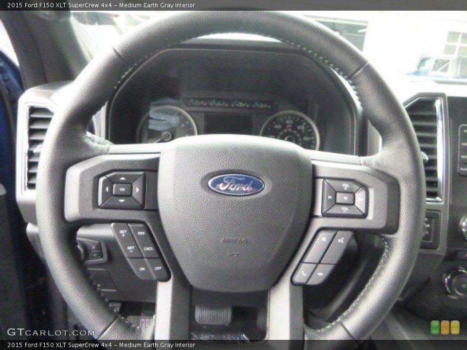 Medium Earth Gray Interior Steering Wheel for the 2015 Ford F150 XLT SuperCrew 4x4 #99933165