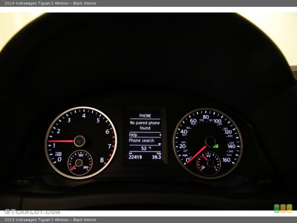 Black Interior Gauges for the 2014 Volkswagen Tiguan S 4Motion #99946602