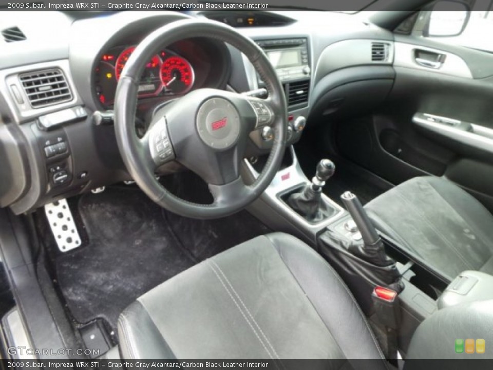 Graphite Gray Alcantara/Carbon Black Leather Interior Prime Interior for the 2009 Subaru Impreza WRX STi #99973935