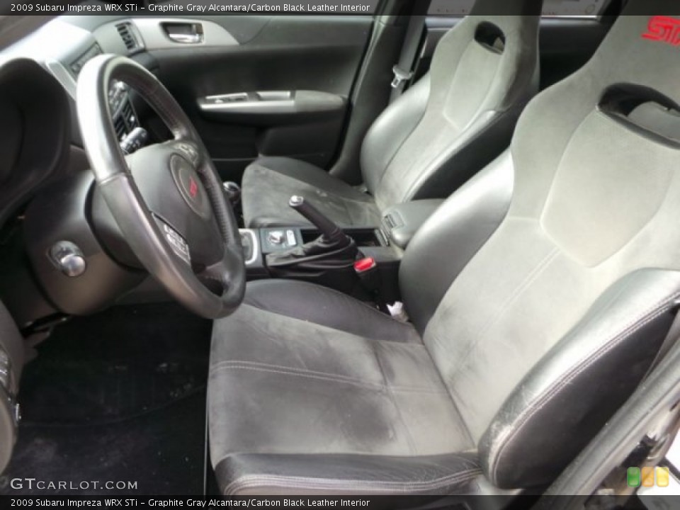 Graphite Gray Alcantara/Carbon Black Leather Interior Front Seat for the 2009 Subaru Impreza WRX STi #99973956