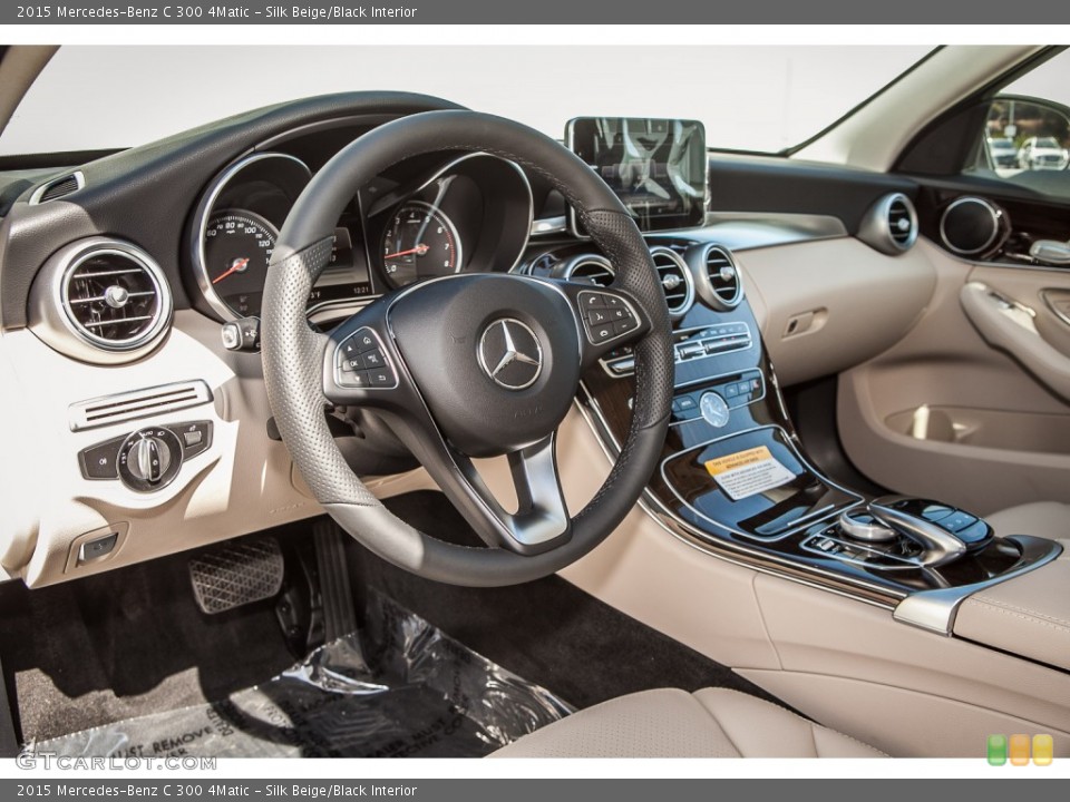 Silk Beige/Black 2015 Mercedes-Benz C Interiors