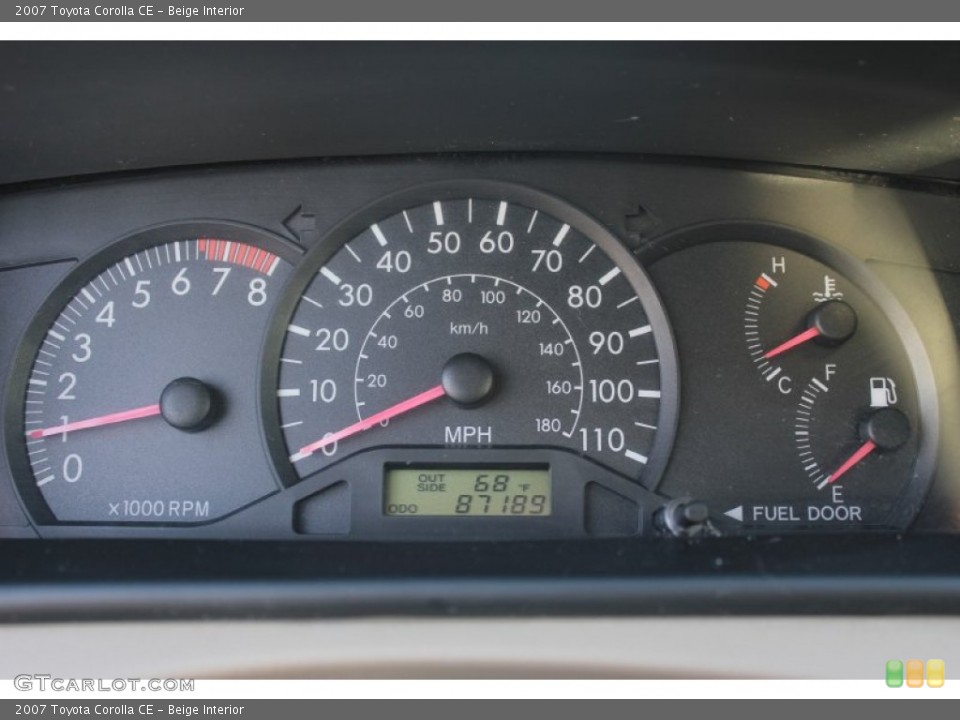 Beige Interior Gauges for the 2007 Toyota Corolla CE #99986988