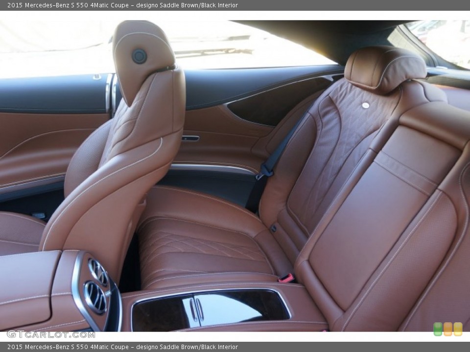 designo Saddle Brown/Black Interior Rear Seat for the 2015 Mercedes-Benz S 550 4Matic Coupe #99997594