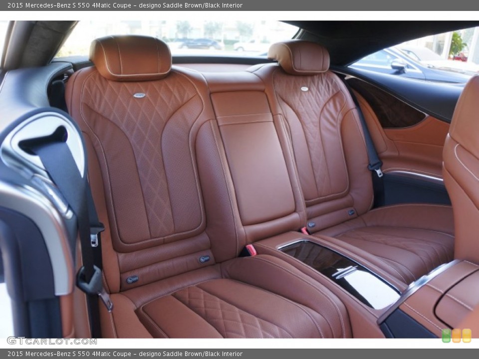 designo Saddle Brown/Black Interior Rear Seat for the 2015 Mercedes-Benz S 550 4Matic Coupe #99997812
