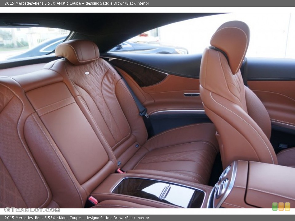 designo Saddle Brown/Black Interior Rear Seat for the 2015 Mercedes-Benz S 550 4Matic Coupe #99997834