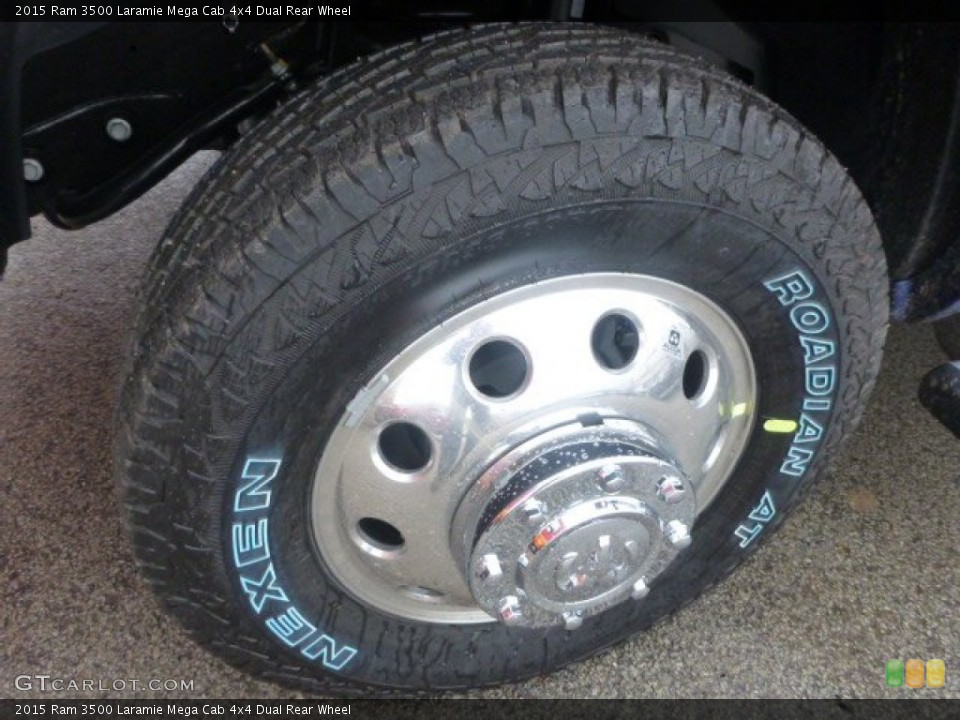 2015 Ram 3500 Laramie Mega Cab 4x4 Dual Rear Wheel Wheel and Tire Photo #100224193