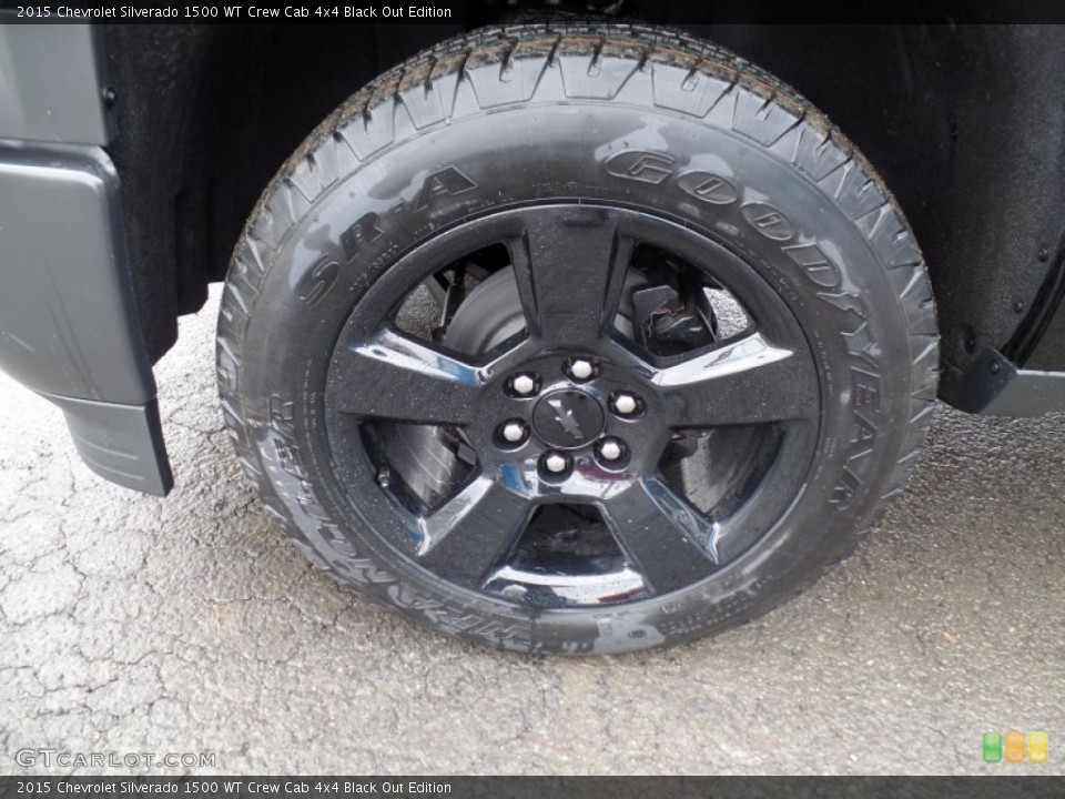 2015 Chevrolet Silverado 1500 WT Crew Cab 4x4 Black Out Edition Wheel and Tire Photo #102391253