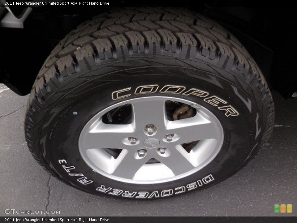 2011 Jeep Wrangler Unlimited Sport 4x4 Right Hand Drive Wheel and Tire Photo #102510467