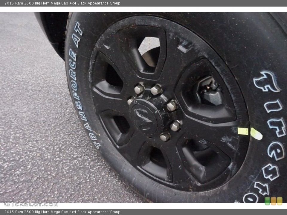 2015 Ram 2500 Big Horn Mega Cab 4x4 Black Appearance Group Wheel and Tire Photo #102882480