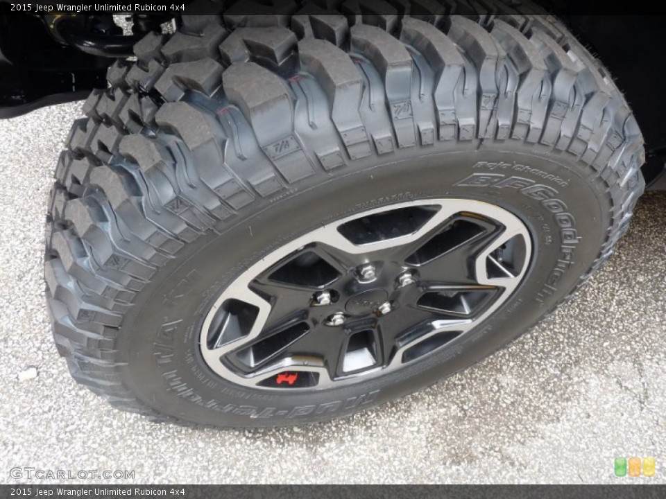 2015 Jeep Wrangler Unlimited Rubicon 4x4 Wheel and Tire Photo #104647693