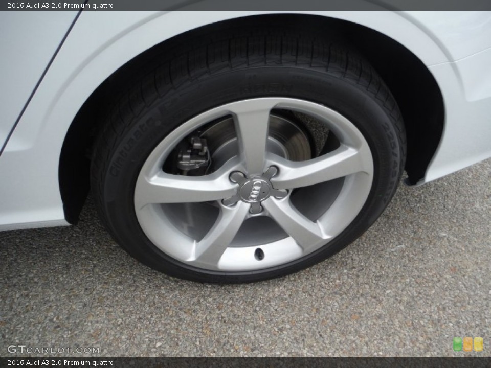 2016 Audi A3 2.0 Premium quattro Wheel and Tire Photo #106654388