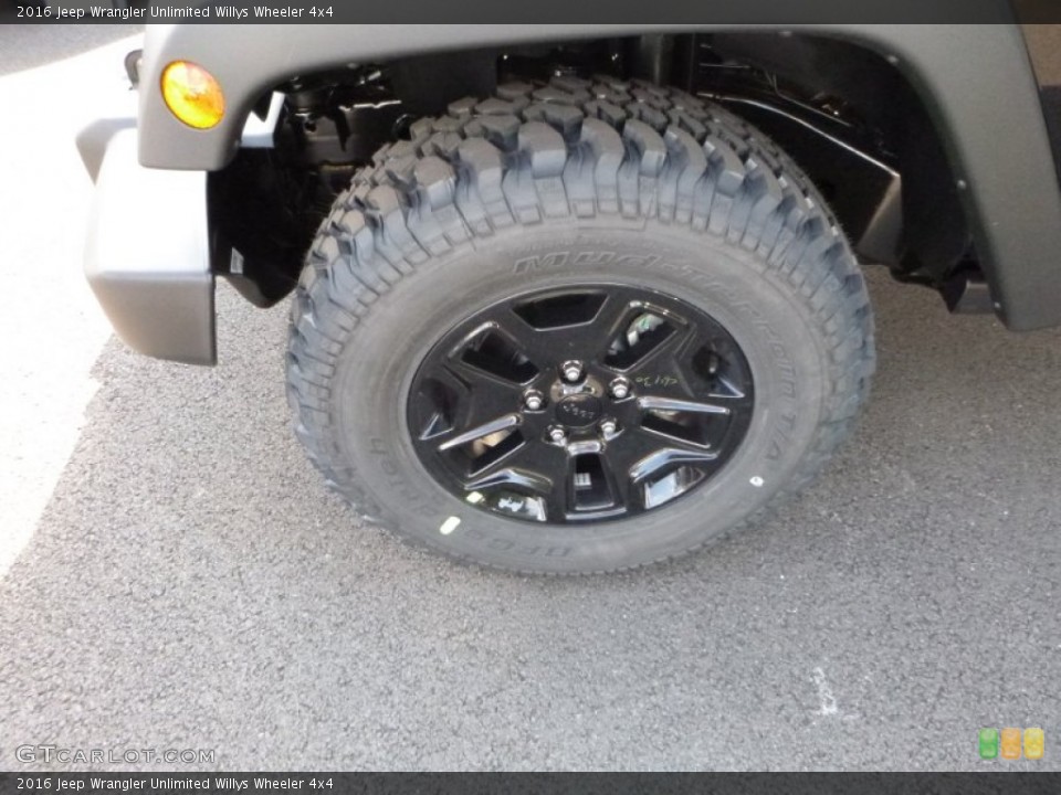 2016 Jeep Wrangler Unlimited Willys Wheeler 4x4 Wheel and Tire Photo #107763248