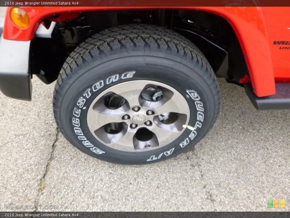 2016 Jeep Wrangler Unlimited Sahara 4x4 Wheel and Tire Photo #108137751