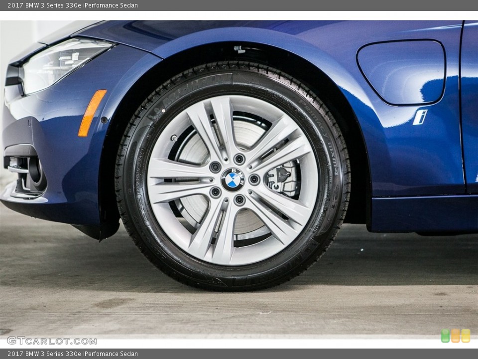 2017 BMW 3 Series 330e iPerfomance Sedan Wheel and Tire Photo #116452540
