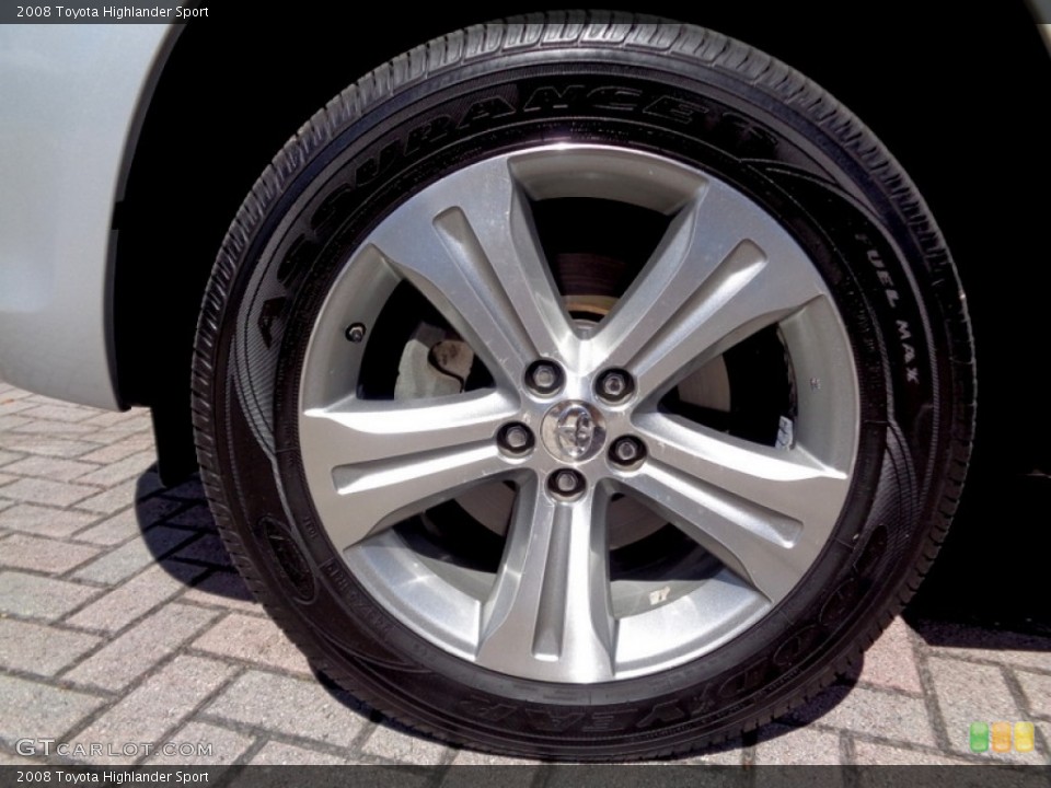 2008 Toyota Highlander Sport Wheel and Tire Photo #119582229