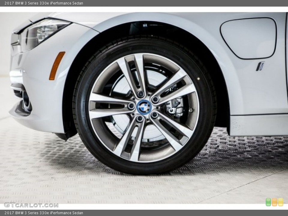 2017 BMW 3 Series 330e iPerfomance Sedan Wheel and Tire Photo #119637081