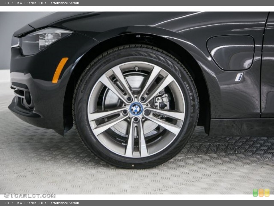 2017 BMW 3 Series 330e iPerfomance Sedan Wheel and Tire Photo #119810324