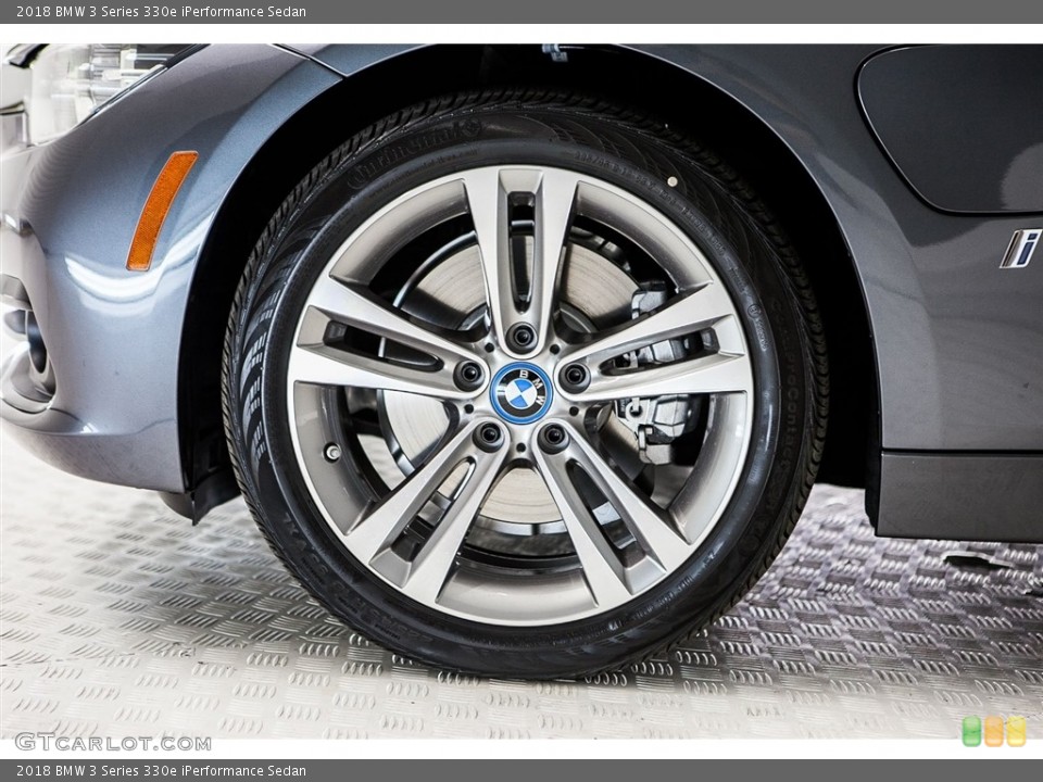 2018 BMW 3 Series 330e iPerformance Sedan Wheel and Tire Photo #122493565