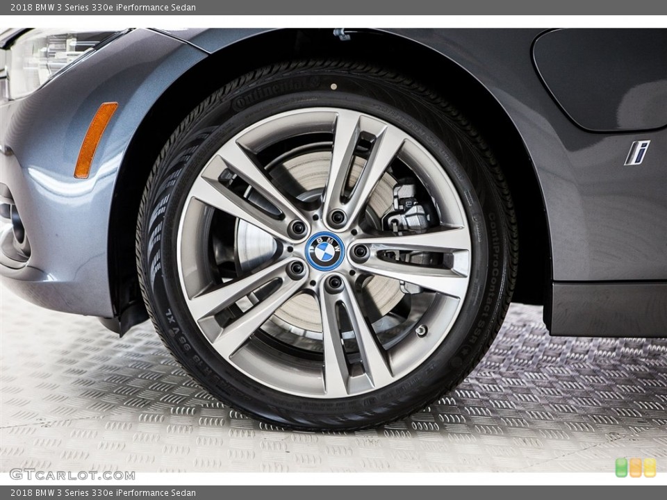 2018 BMW 3 Series 330e iPerformance Sedan Wheel and Tire Photo #122508851