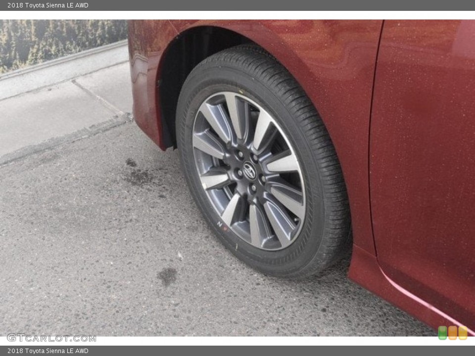 2018 Toyota Sienna LE AWD Wheel and Tire Photo #126667181