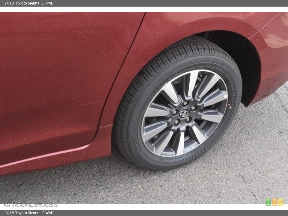 2018 Toyota Sienna LE AWD Wheel and Tire Photo #126667199