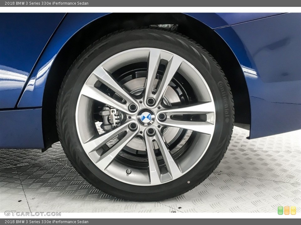 2018 BMW 3 Series 330e iPerformance Sedan Wheel and Tire Photo #128002978