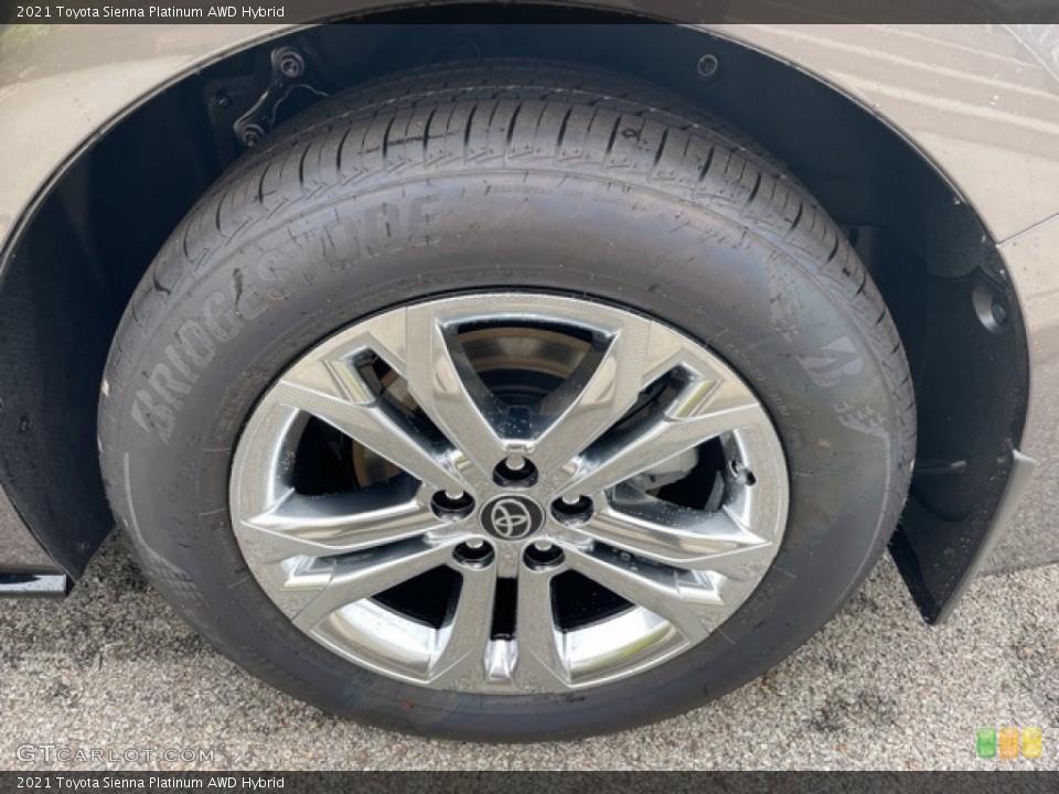 2021 Toyota Sienna Platinum AWD Hybrid Wheel and Tire Photo #142429786