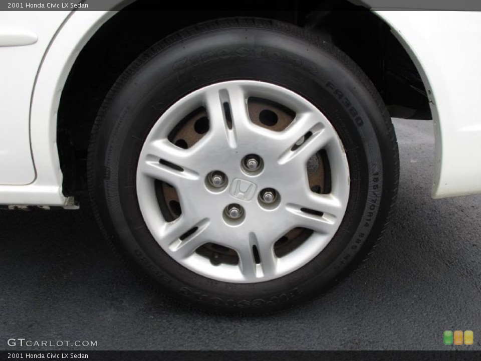 2001 Honda Civic LX Sedan Wheel and Tire Photo #37387404