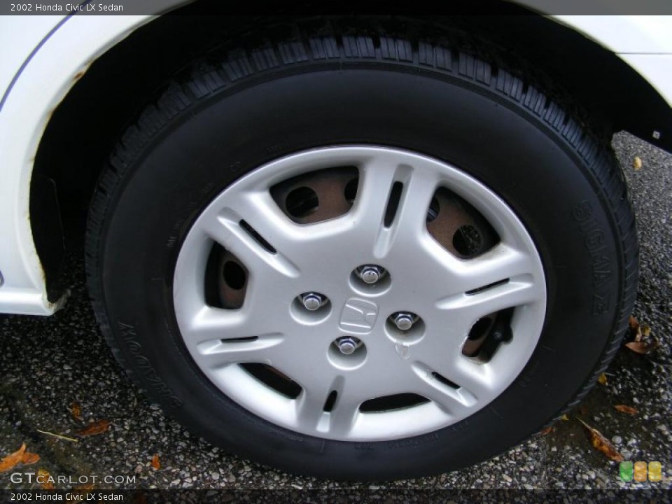 2002 Honda Civic LX Sedan Wheel and Tire Photo #37655690