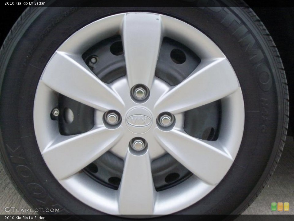 2010 Kia Rio LX Sedan Wheel and Tire Photo #38628818