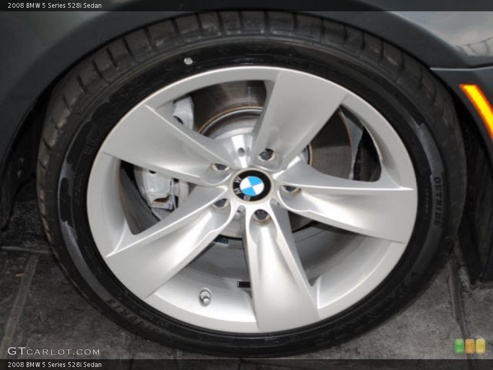 2008 BMW 5 Series 528i Sedan Wheel and Tire Photo #38634798