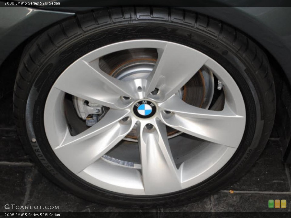 2008 BMW 5 Series 528i Sedan Wheel and Tire Photo #38634878