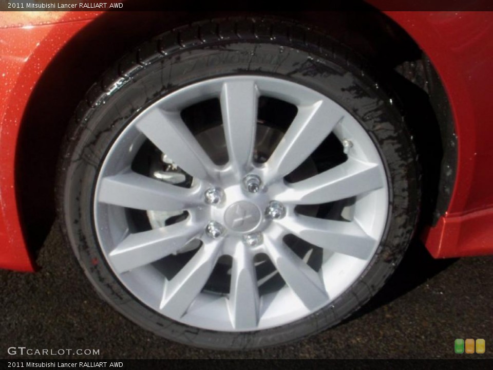 2011 Mitsubishi Lancer RALLIART AWD Wheel and Tire Photo #38983809