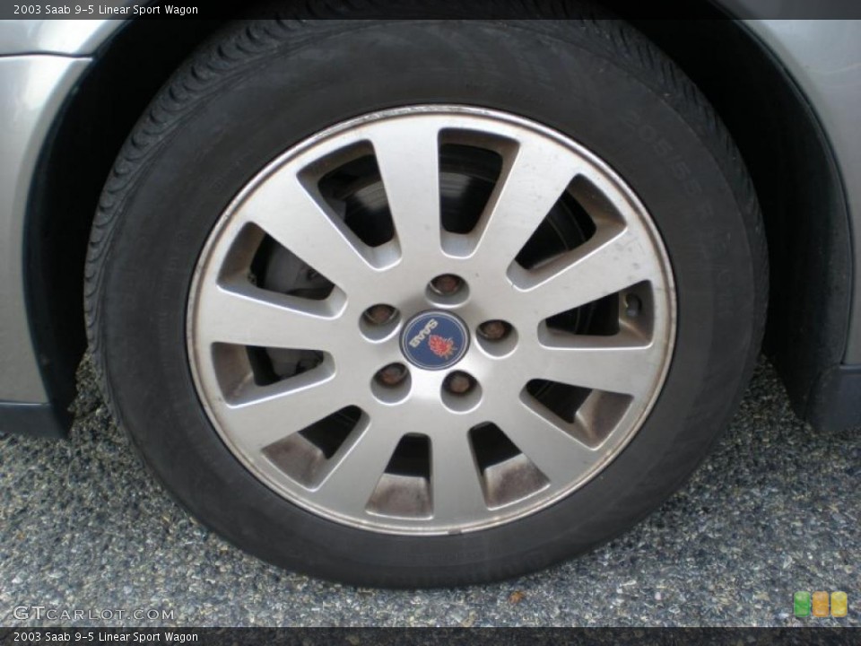 2003 Saab 9-5 Linear Sport Wagon Wheel and Tire Photo #39026983