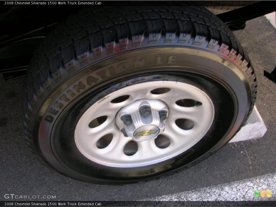 2008 Chevrolet Silverado 1500 Work Truck Extended Cab Wheel and Tire Photo #39040723