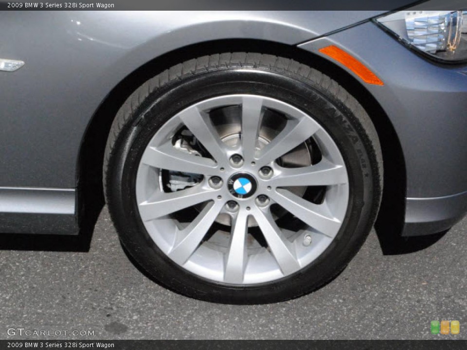2009 BMW 3 Series 328i Sport Wagon Wheel and Tire Photo #39394525