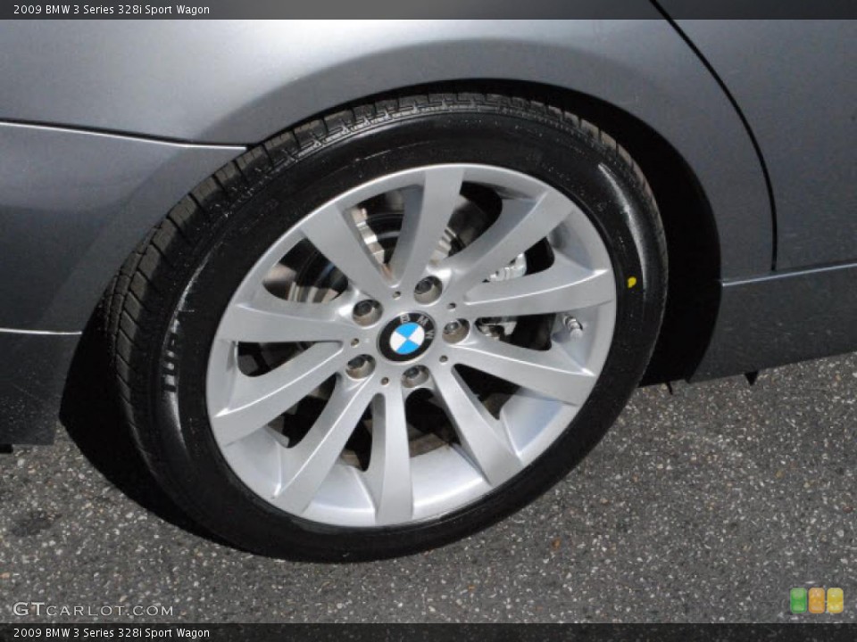 2009 BMW 3 Series 328i Sport Wagon Wheel and Tire Photo #39394621