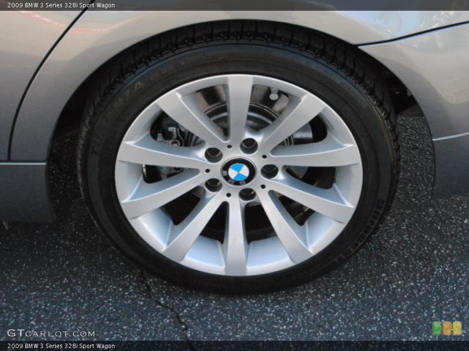 2009 BMW 3 Series 328i Sport Wagon Wheel and Tire Photo #39394709