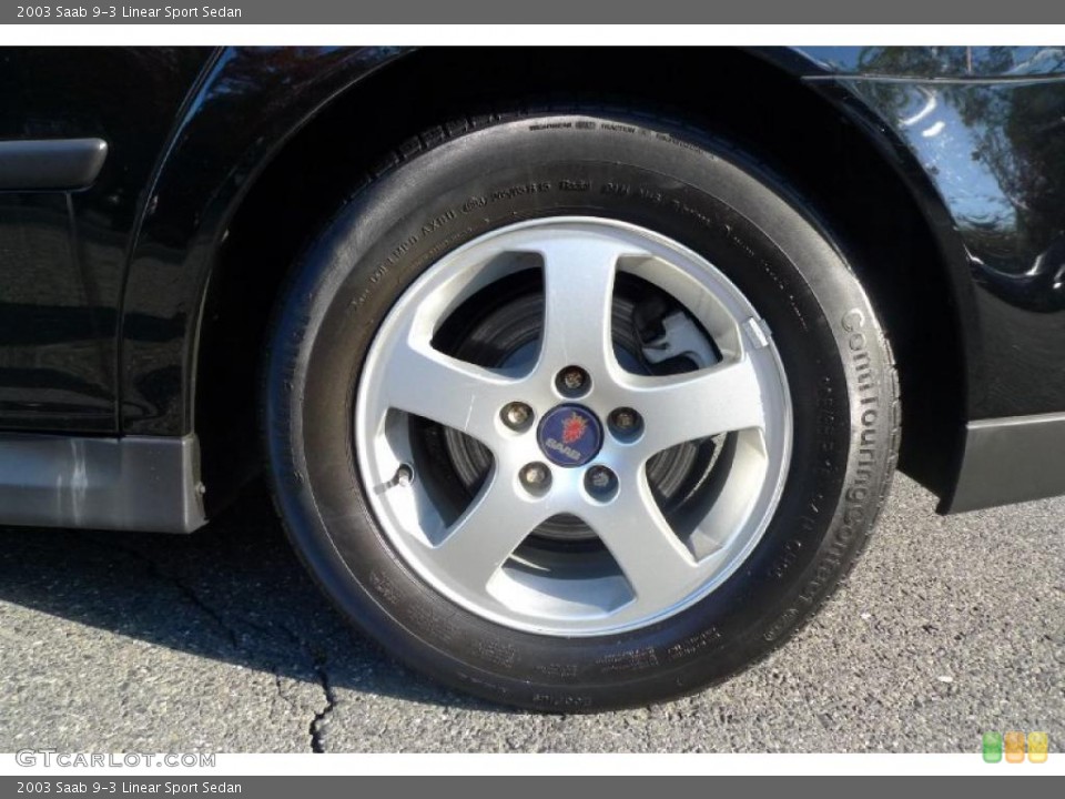 2003 Saab 9-3 Linear Sport Sedan Wheel and Tire Photo #39521785